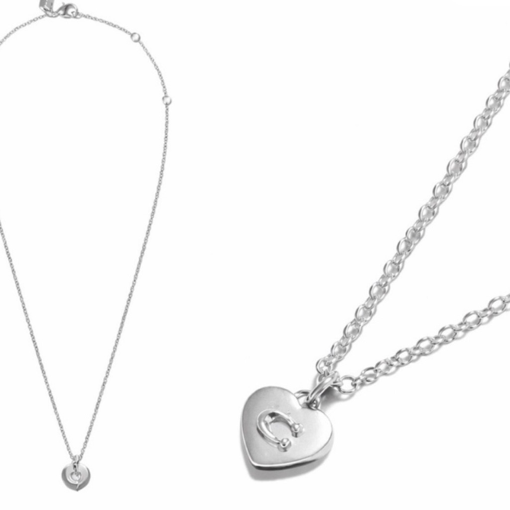 Coach Silver Heart Pendant Necklace 35$